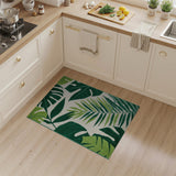 Coastal Beach Vibrant Green Monstera Leaf Area Rug