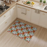 Vibrant Red Orange Floral Pattern Area Rug