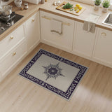 Elegant Purple Floral Medallion Rug
