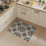 Ornate Red Teal Floral Pattern Area Rug