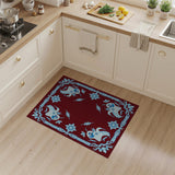 Maroon Winged Mythical Creatures Area Rug