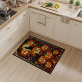 Jack-o'-Lantern Pumpkins Black Cats Halloween Rug