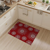Festive Snowflake Red Festive Red Snowflake Area Rug