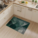 Emerald Green Abstract Geometric Modern Rug