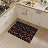 Red Geometric Mountain Stairs Area Rug