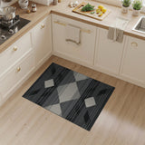Black White Geometric Diamond No. 3 Area Rug