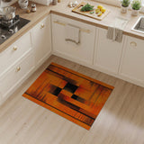Geometric Modern Bold Orange Black Geometric Abstract Area Rug