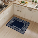 Navy Blue Celtic Knot Border Area Rug