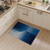 Blue Gradient Wave Geometric Area Rug