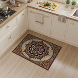 Ornate Mandala Brown Tan Area Rug