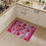 Pink Hearts Geometric Modern Area Rug
