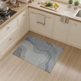 Abstract Area Grey Wavy Grey Abstract Area Rug