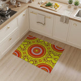 Vibrant Yellow Sun Mandala Area Rug