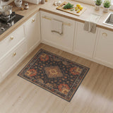 Dark Floral Medallion Persian Area Rug
