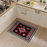 Red Bold Red Star Geometric Area Rug