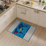 Multi-color and Patterns Retro Pixel World Map Area Rug