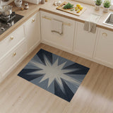 Blue and Teal Navy Starburst Geometric Area Rug