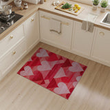 Bold Red Hearts Geometric Area Rug