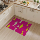 Playful Pixel Fish Pink Area Rug