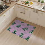 Playful Green Bow Pink Pattern Area Rug