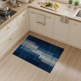 Modern Blue Tonal Geometric Area Rug