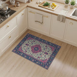 Pink Navy Traditional Persian Area Rug