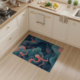 Teal Pink Octopus Swirl Area Rug