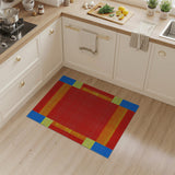 Bold Red Mosaic Geometric Area Rug