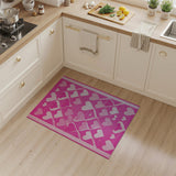 Geometric Modern Playful Pink Hearts Area Rug