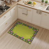 Vibrant Yellow Easter Egg Border Area Rug