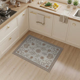 Beige Ornate Floral Vintage Area Rug