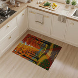 Autumn Orange Tree-Lined Path Rug
