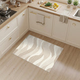 Beige Wavy Abstract No. 10 Area Rug