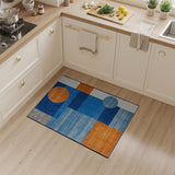 Bold Blue Orange Geometric Abstract Area Rug