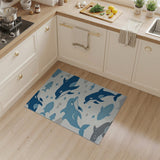 Playful Whale Dolphin Ocean Kids Area Rug