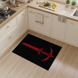 Fiery Red Tribal Sword Area Rug