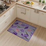 Purple Purple Pink Tulip Floral Area Rug