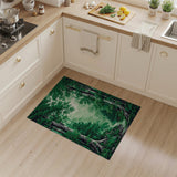 Misty Birch Forest Stream Area Rug