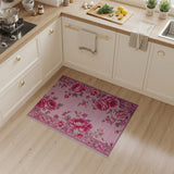 Blush Pink Peony Floral Area Rug