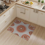 Bold Orange Sunburst Geometric Area Rug