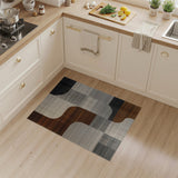 Abstract Geometric Modern Area Rug in Brown Grey