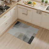 Layered Neutral Geometric Abstract Area Rug