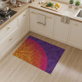 Vibrant Fern Leaf Gradient Area Rug