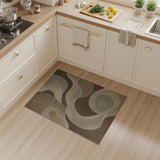 Abstract Tan Swirl Woven Area Rug