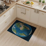 Pixelated Earth Globe Area Rug