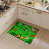 Playful Cartoon Jungle Animals Kids Rug