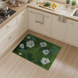 Green Anemone Floral Area Rug