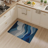 Blue and Teal Abstract Blue Waves Area Rug