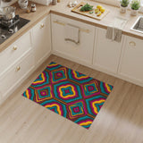 Vibrant Teal Geometric Area Rug