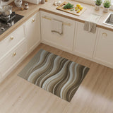 Beige Cascading Waves Abstract Area Rug